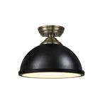 NLK15809 Tabion 1 Light Flush Ceiling Light Antique Brass Matt Black