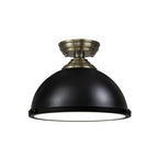 NLK15809 Tabion 1 Light Flush Ceiling Light Antique Brass Matt Black