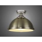 NLK15819 Tabion 1 Light Flush Ceiling Light Polished Nickel Antique Brass