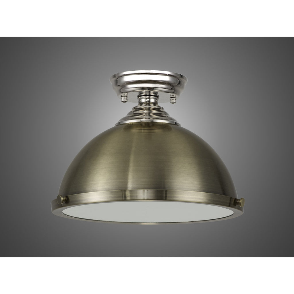 NLK15819 Tabion 1 Light Flush Ceiling Light Polished Nickel Antique Brass