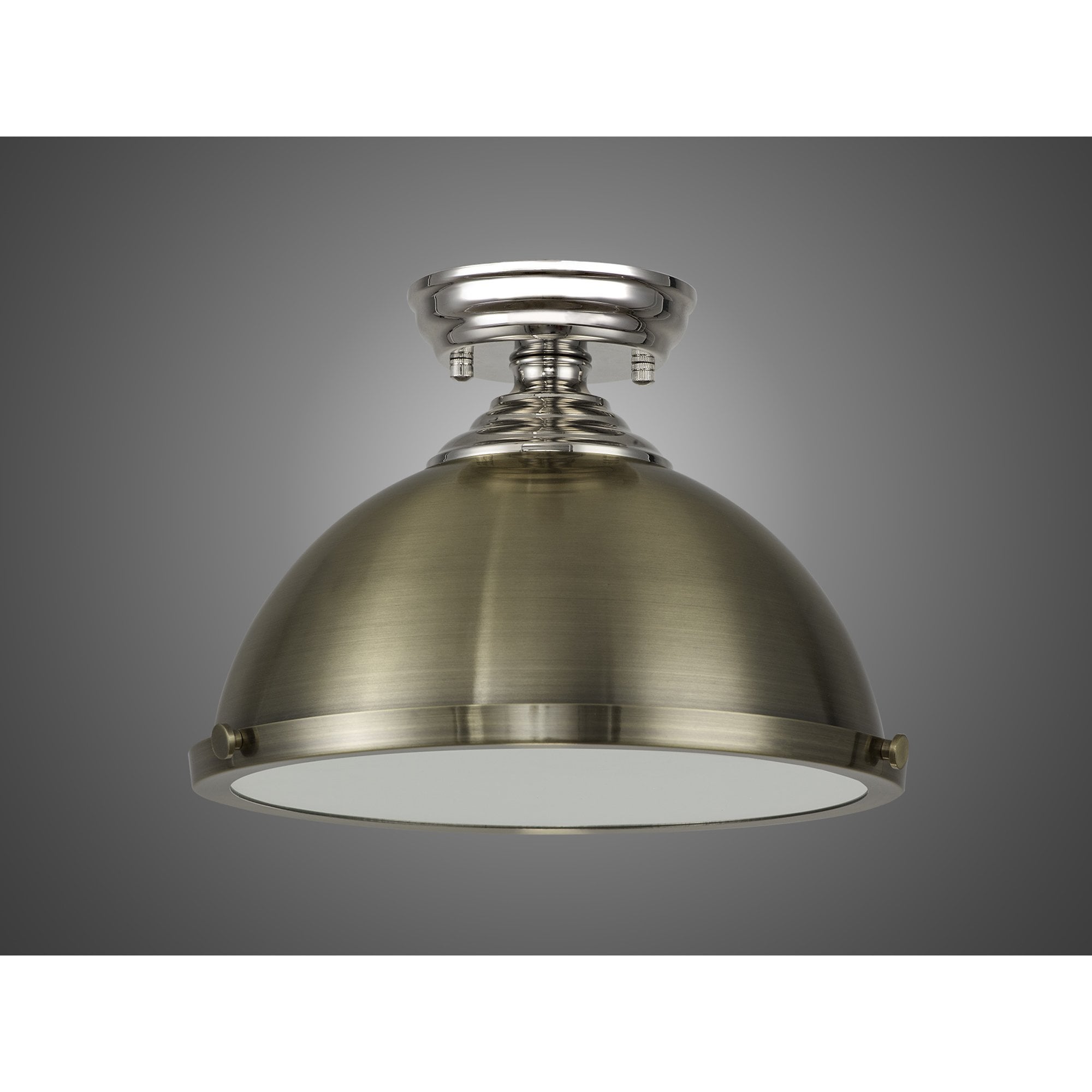 NLK15819 Tabion 1 Light Flush Ceiling Light Polished Nickel Antique Brass