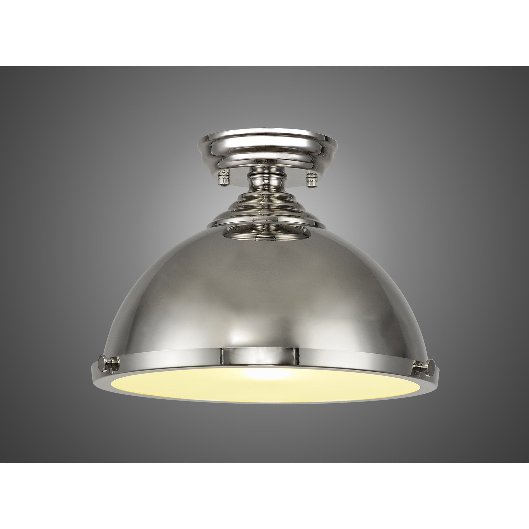 NLK15829 Tabion 1 Light Flush Ceiling Light Polished Nickel