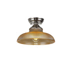 NLK15839 Tabion 1 Light Flush Ceiling Light Polished Nickel Amber