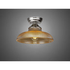 NLK15839 Tabion 1 Light Flush Ceiling Light Polished Nickel Amber