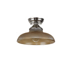 NLK15839 Tabion 1 Light Flush Ceiling Light Polished Nickel Amber