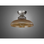 NLK15839 Tabion 1 Light Flush Ceiling Light Polished Nickel Amber