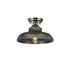 NLK15849 Tabion 1 Light Flush Ceiling Light Polished Nickel Smoked