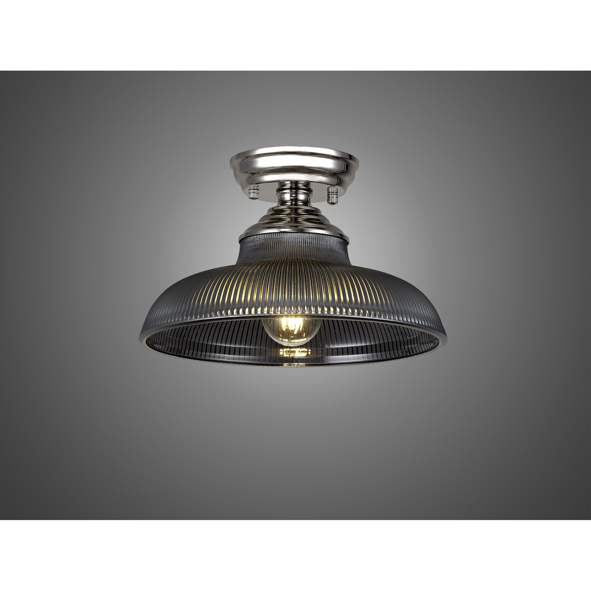 NLK15849 Tabion 1 Light Flush Ceiling Light Polished Nickel Smoked