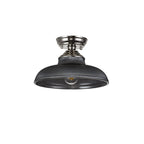 NLK15849 Tabion 1 Light Flush Ceiling Light Polished Nickel Smoked