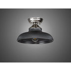 NLK15849 Tabion 1 Light Flush Ceiling Light Polished Nickel Smoked