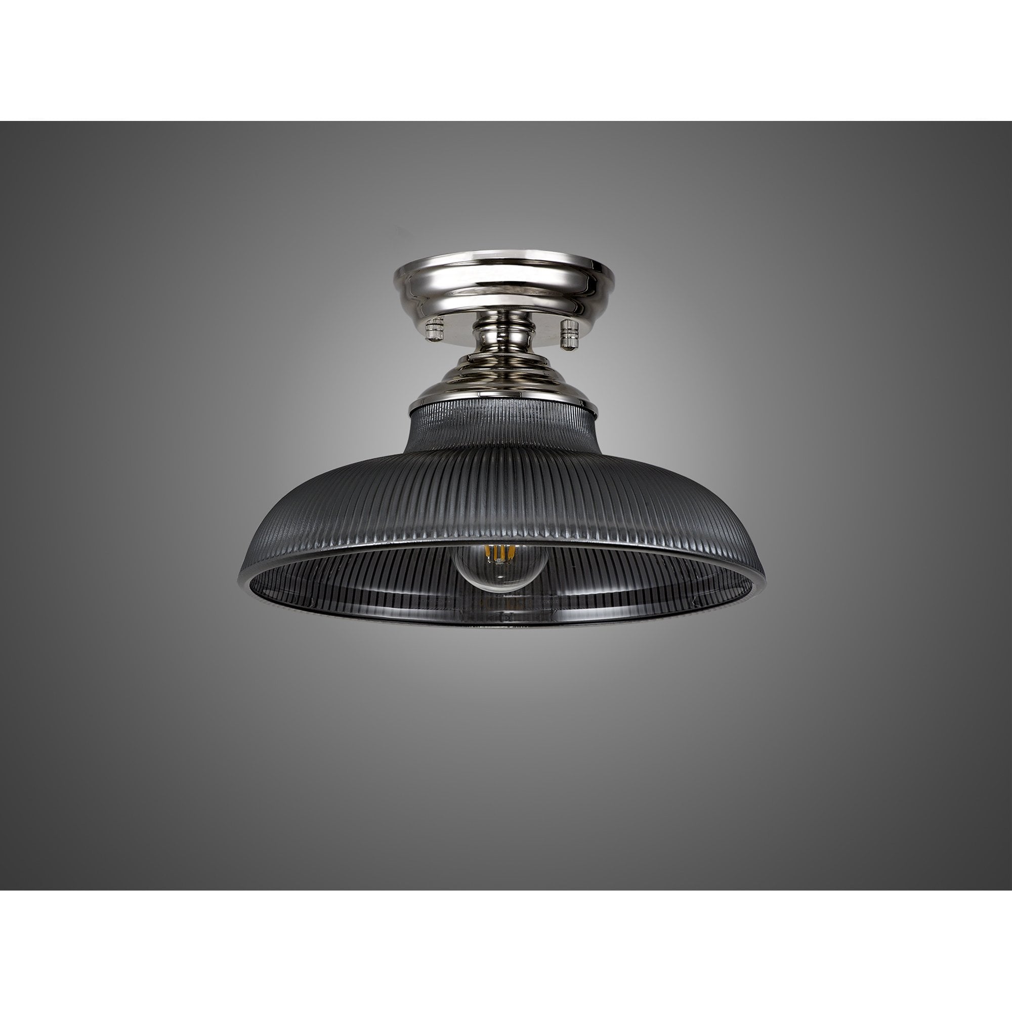 NLK15849 Tabion 1 Light Flush Ceiling Light Polished Nickel Smoked