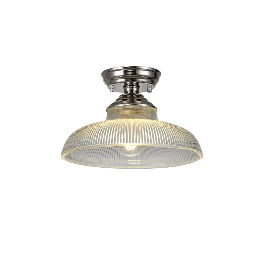 NLK15859 Tabion 1 Light Flush Ceiling Light Polished Nickel Clear