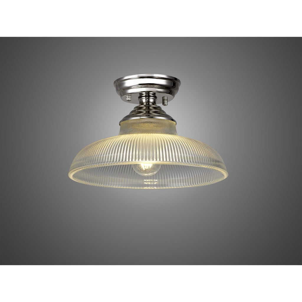 NLK15859 Tabion 1 Light Flush Ceiling Light Polished Nickel Clear