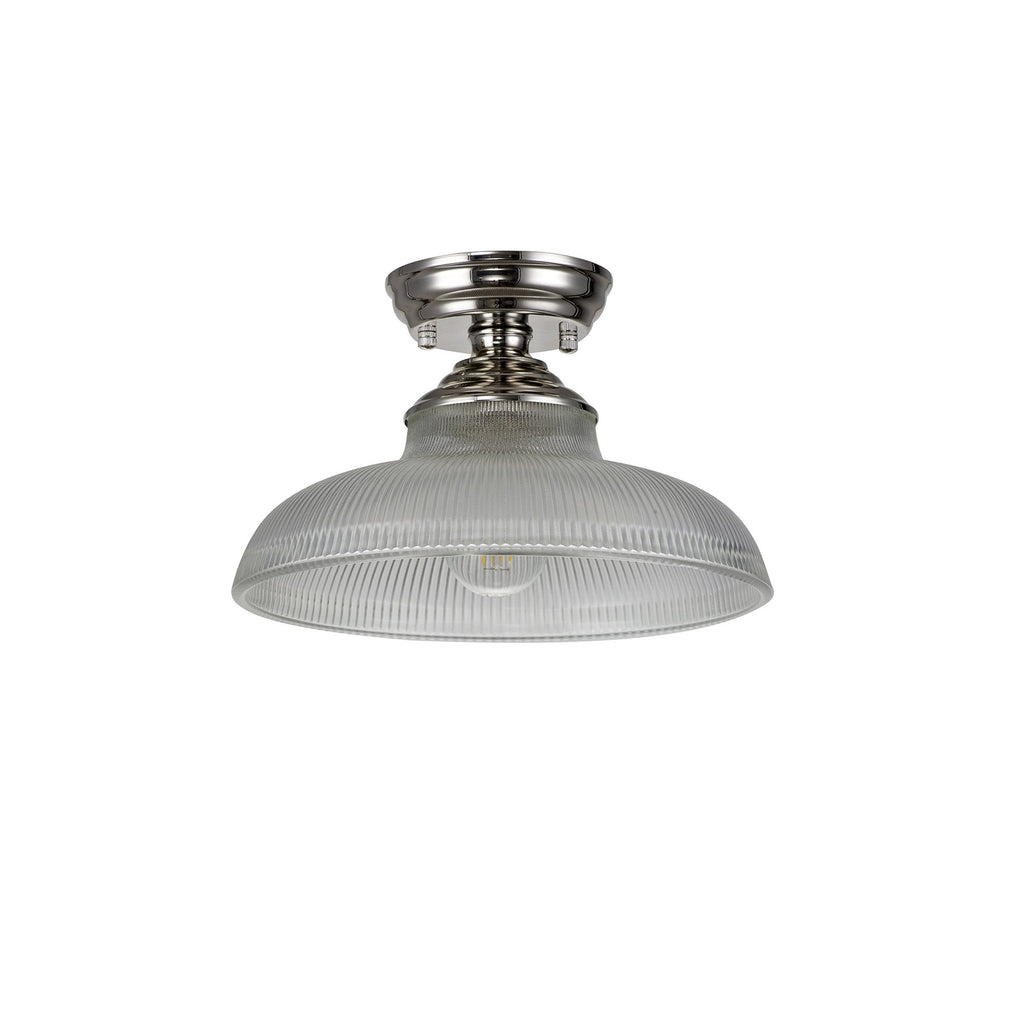 NLK15859 Tabion 1 Light Flush Ceiling Light Polished Nickel Clear