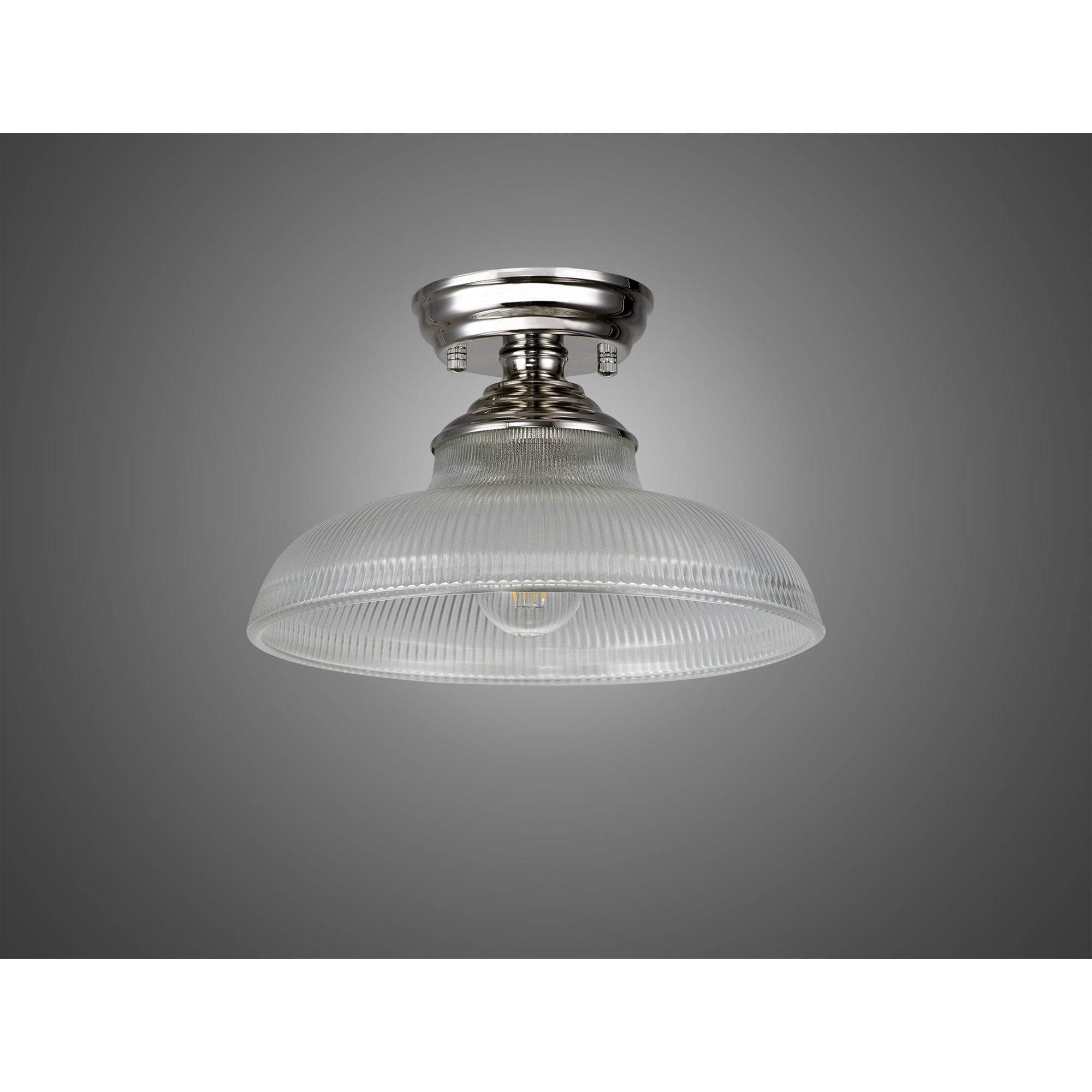 NLK15859 Tabion 1 Light Flush Ceiling Light Polished Nickel Clear
