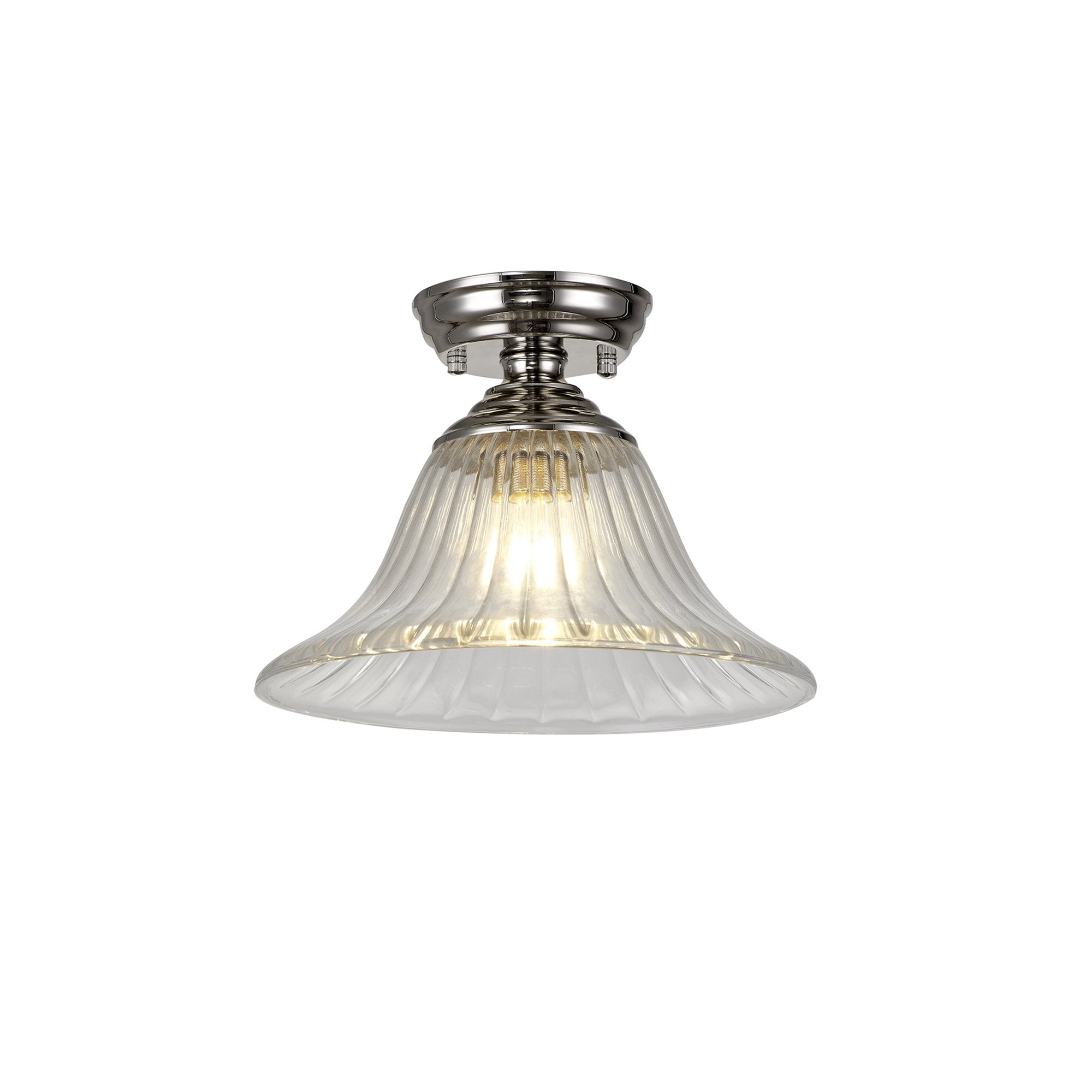 NLK15869 Tabion 1 Light Flush Ceiling Light Polished Nickel Clear