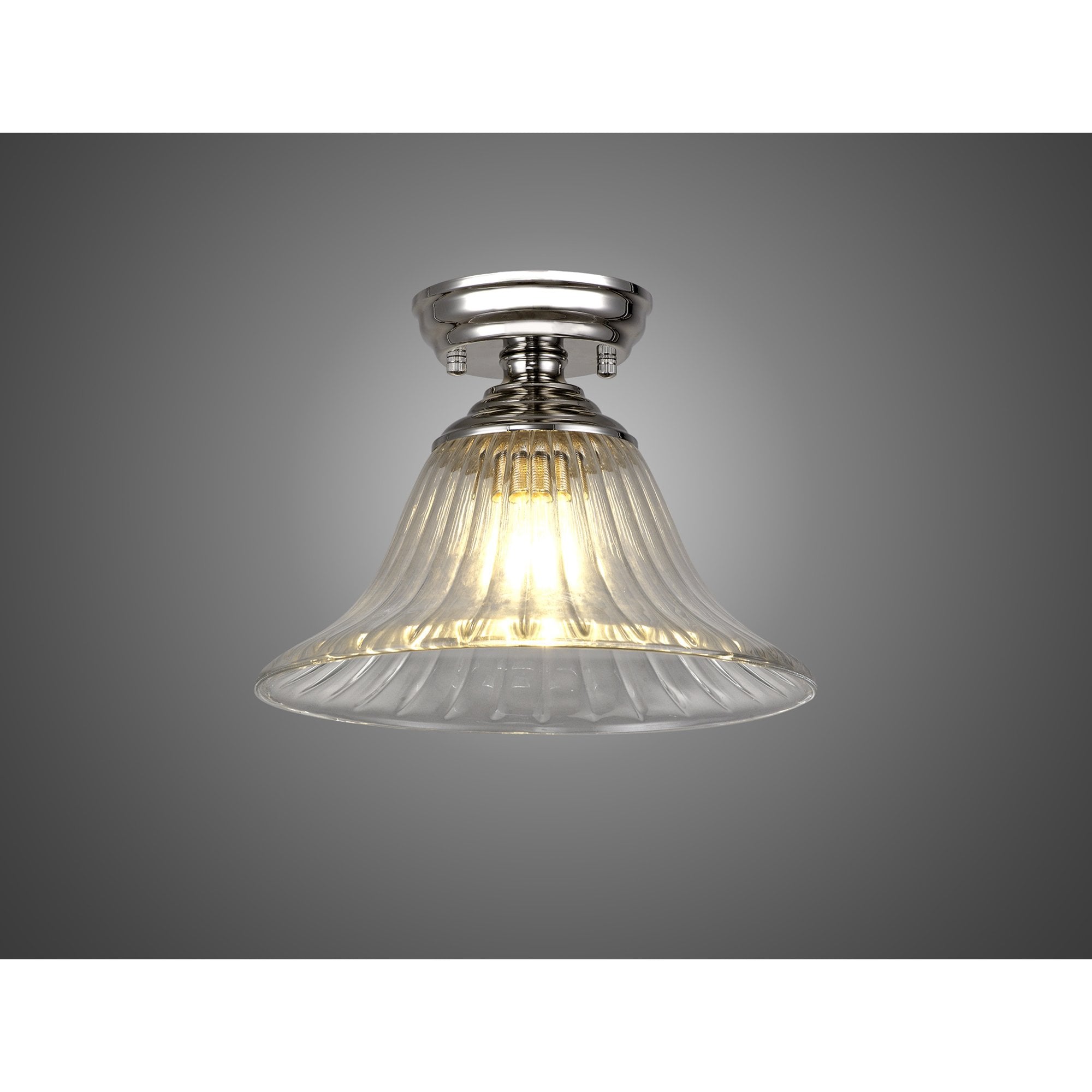 NLK15869 Tabion 1 Light Flush Ceiling Light Polished Nickel Clear