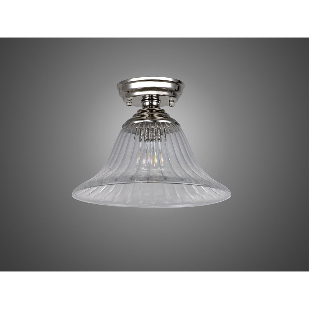 NLK15869 Tabion 1 Light Flush Ceiling Light Polished Nickel Clear