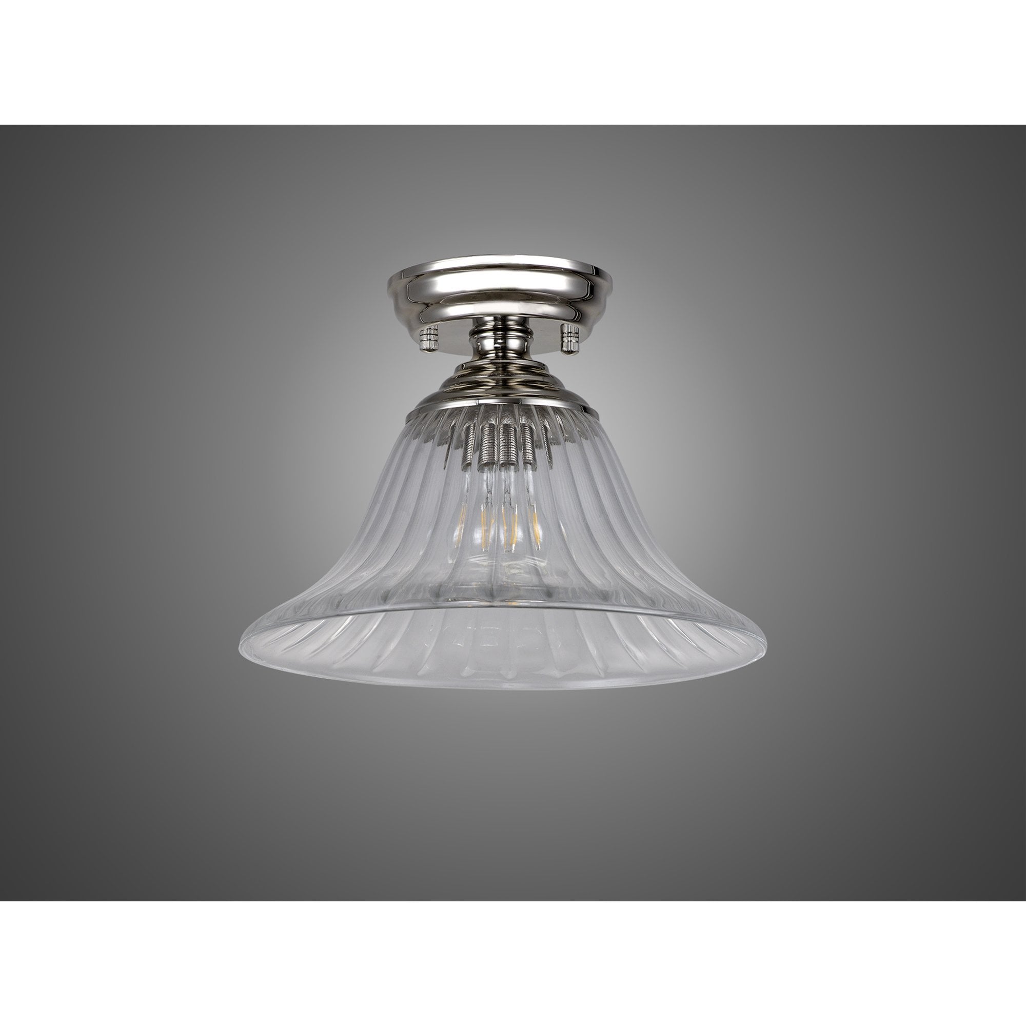 NLK15869 Tabion 1 Light Flush Ceiling Light Polished Nickel Clear