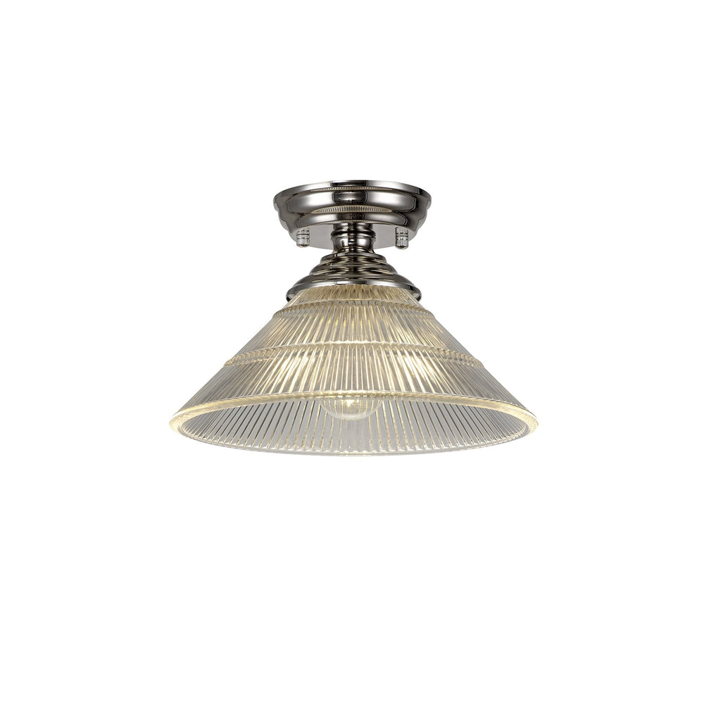 NLK15879 Tabion 1 Light Flush Ceiling Light Polished Nickel Clear