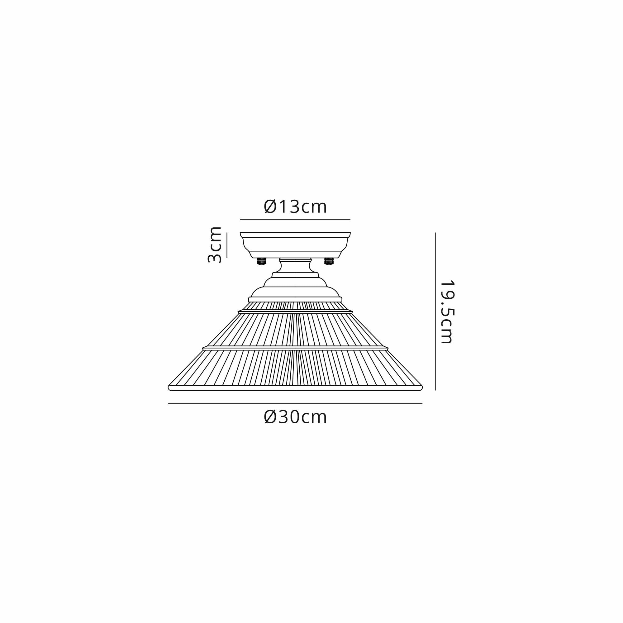 NLK15879 Tabion 1 Light Flush Ceiling Light Polished Nickel Clear