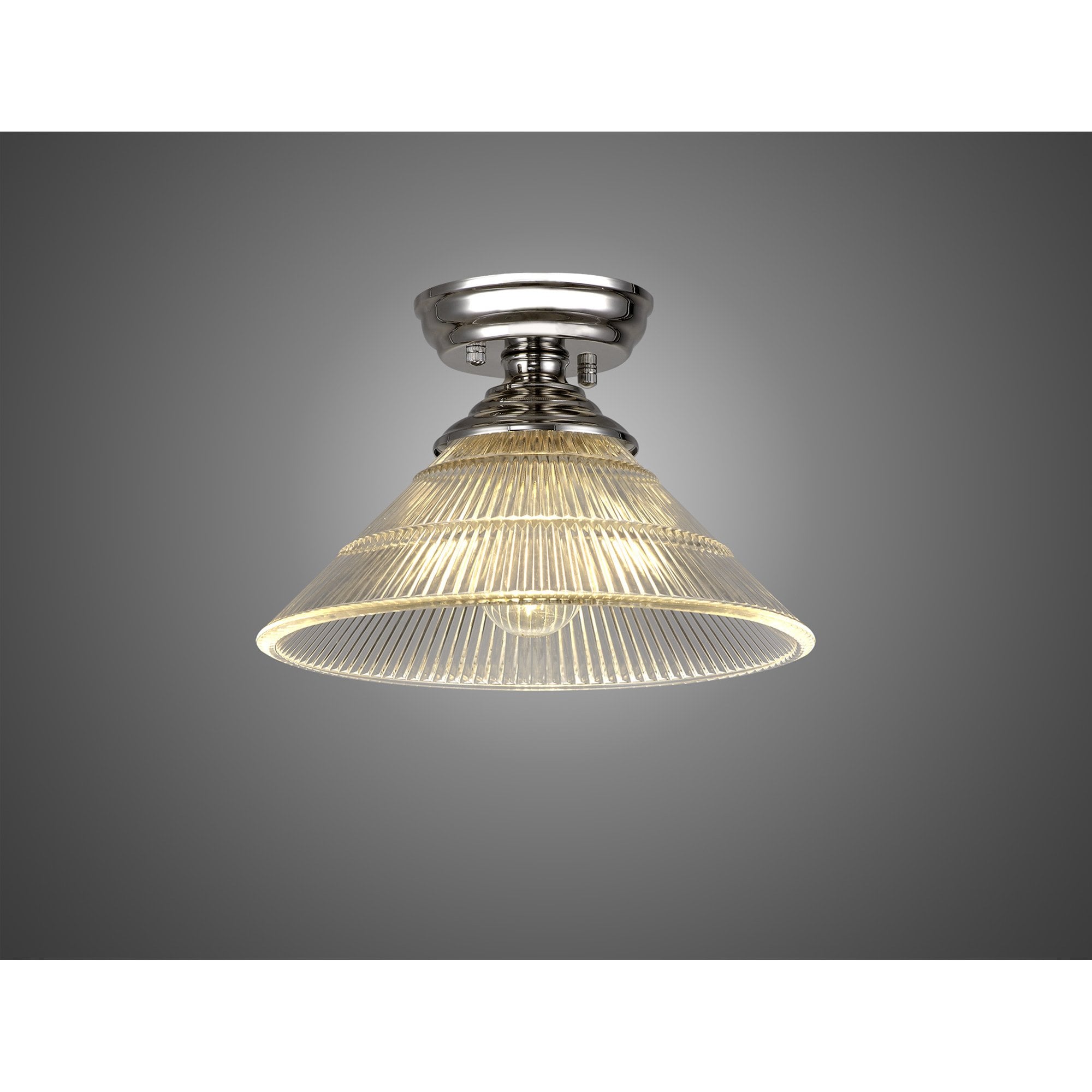 NLK15879 Tabion 1 Light Flush Ceiling Light Polished Nickel Clear