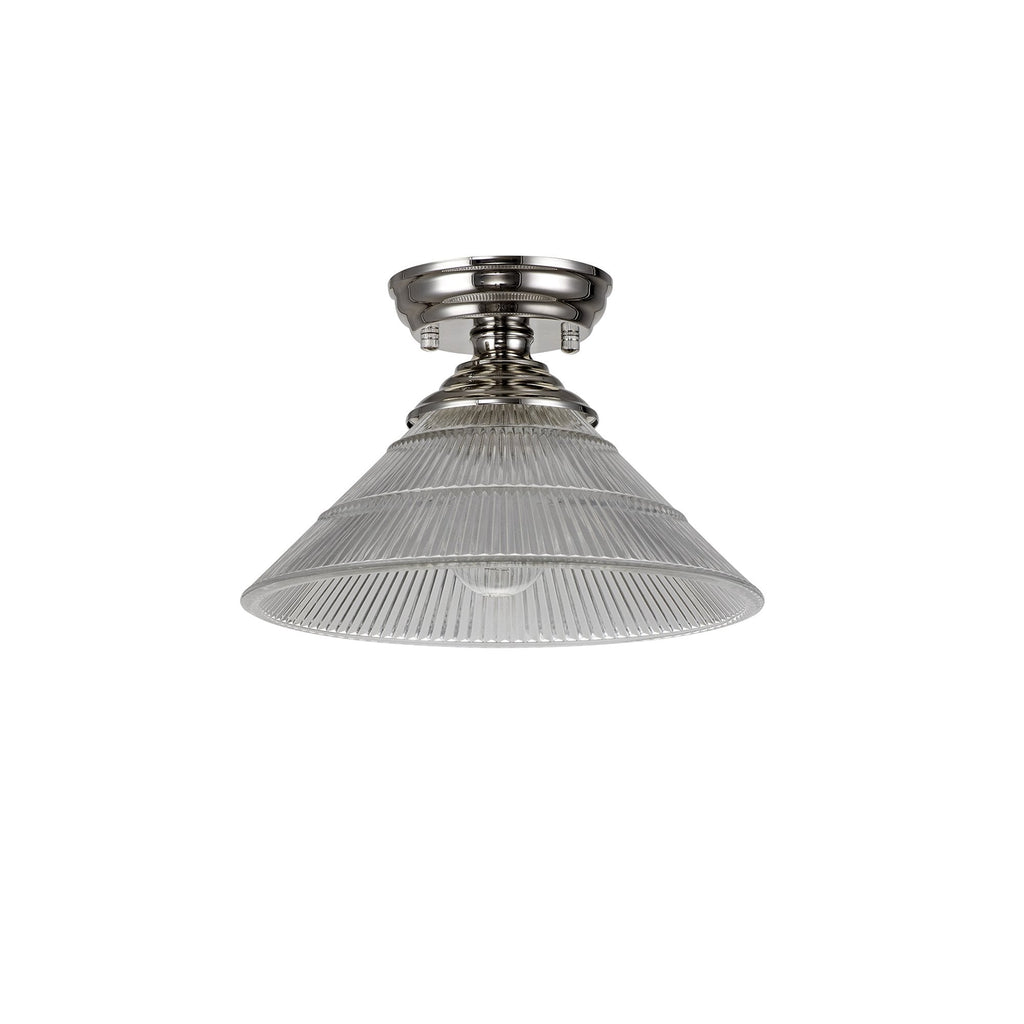 NLK15879 Tabion 1 Light Flush Ceiling Light Polished Nickel Clear