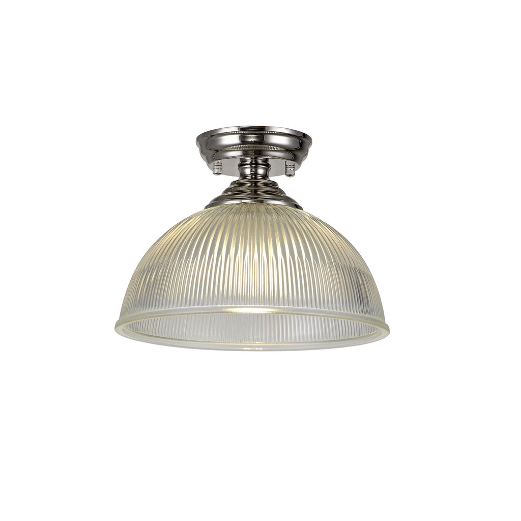 NLK15889 Tabion 1 Light Flush Ceiling Light Polished Nickel Clear