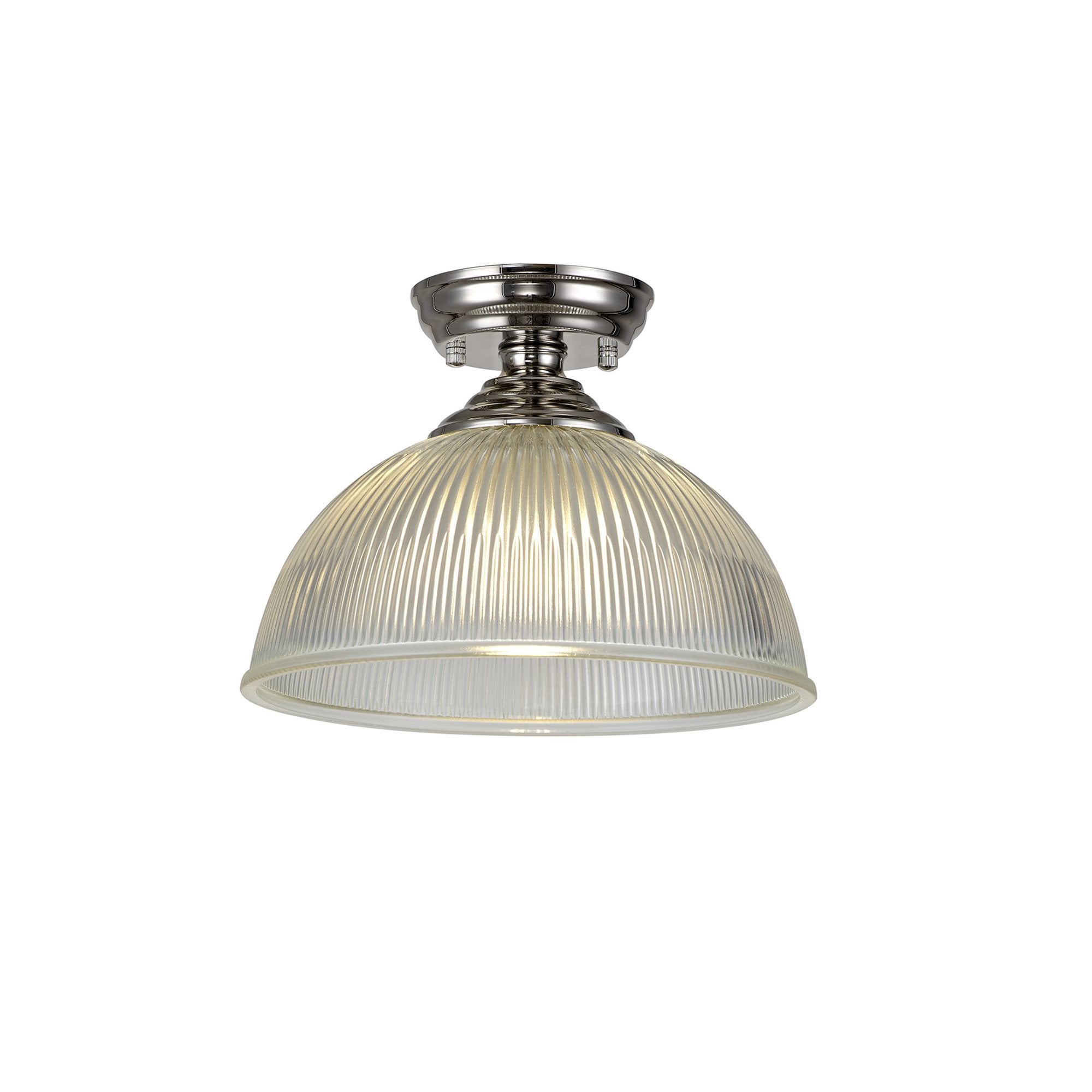 NLK15889 Tabion 1 Light Flush Ceiling Light Polished Nickel Clear