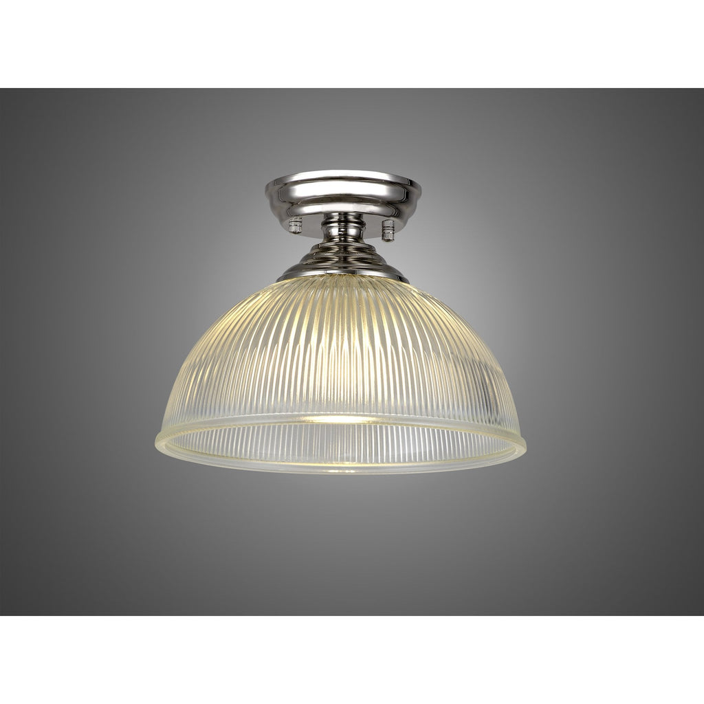 NLK15889 Tabion 1 Light Flush Ceiling Light Polished Nickel Clear