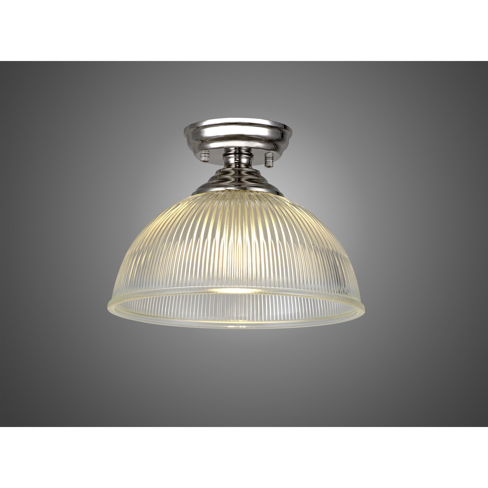 NLK15889 Tabion 1 Light Flush Ceiling Light Polished Nickel Clear