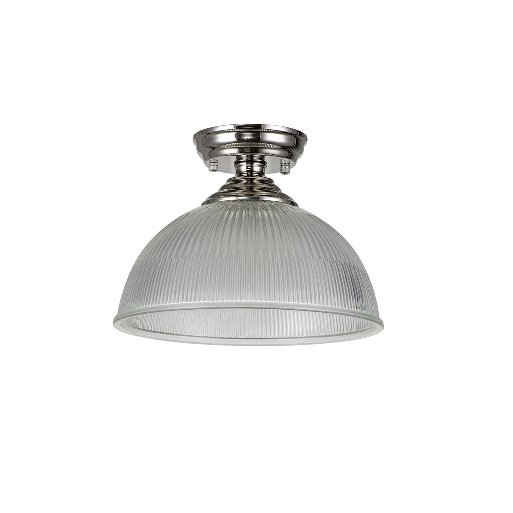 NLK15889 Tabion 1 Light Flush Ceiling Light Polished Nickel Clear