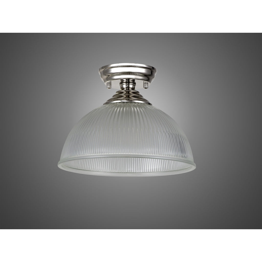 NLK15889 Tabion 1 Light Flush Ceiling Light Polished Nickel Clear