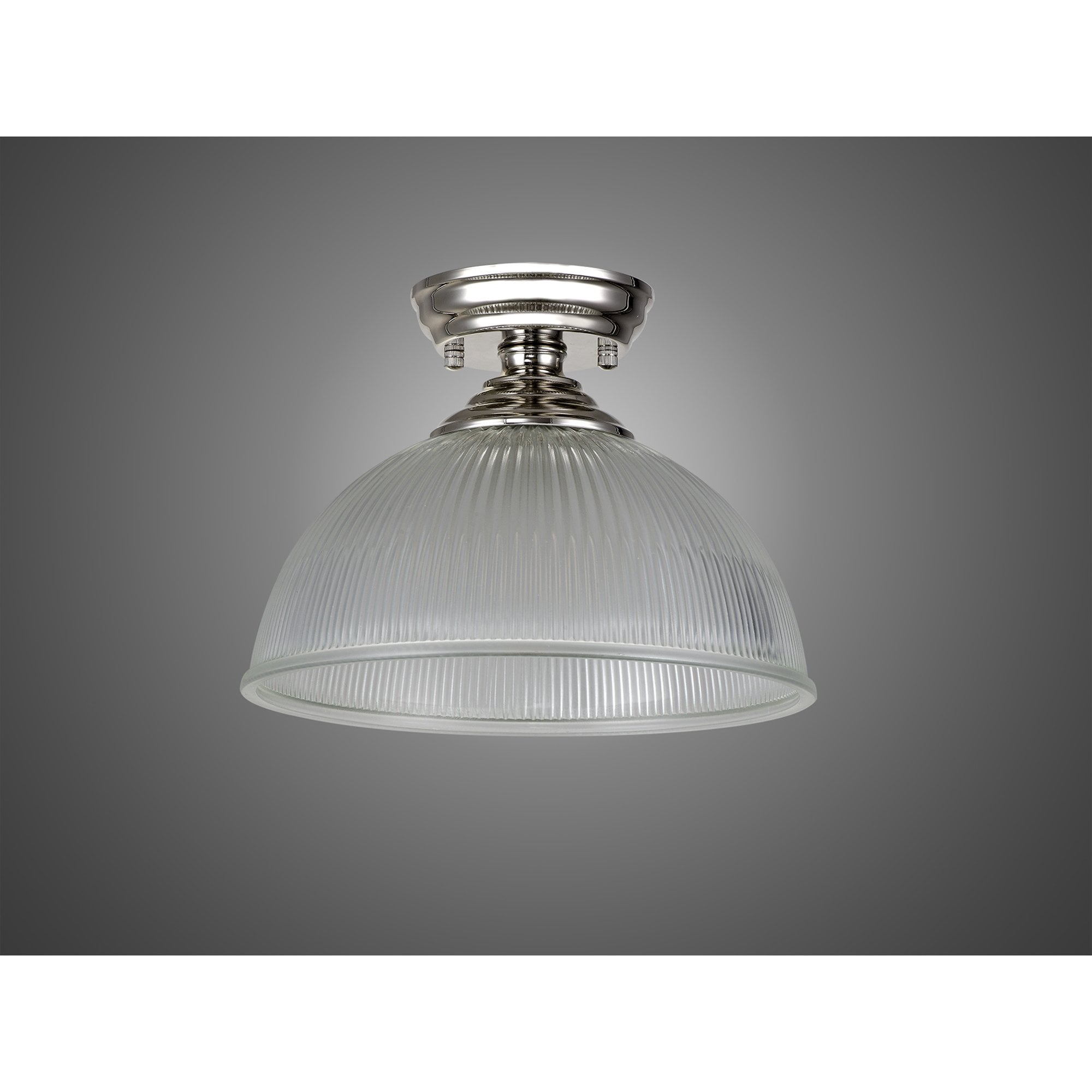NLK15889 Tabion 1 Light Flush Ceiling Light Polished Nickel Clear