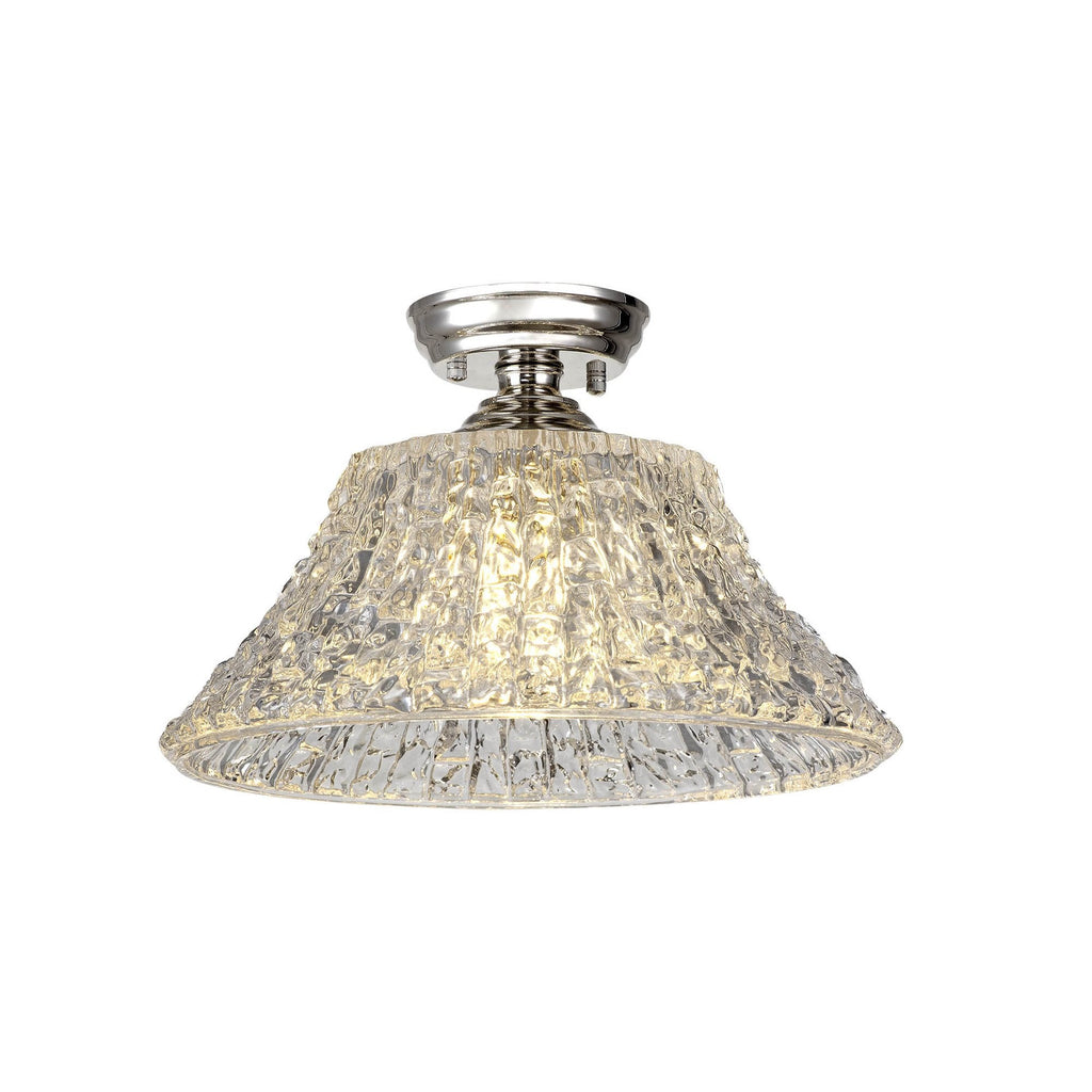 NLK15929 Tabion 1 Light Flush Ceiling Light Polished Nickel Clear