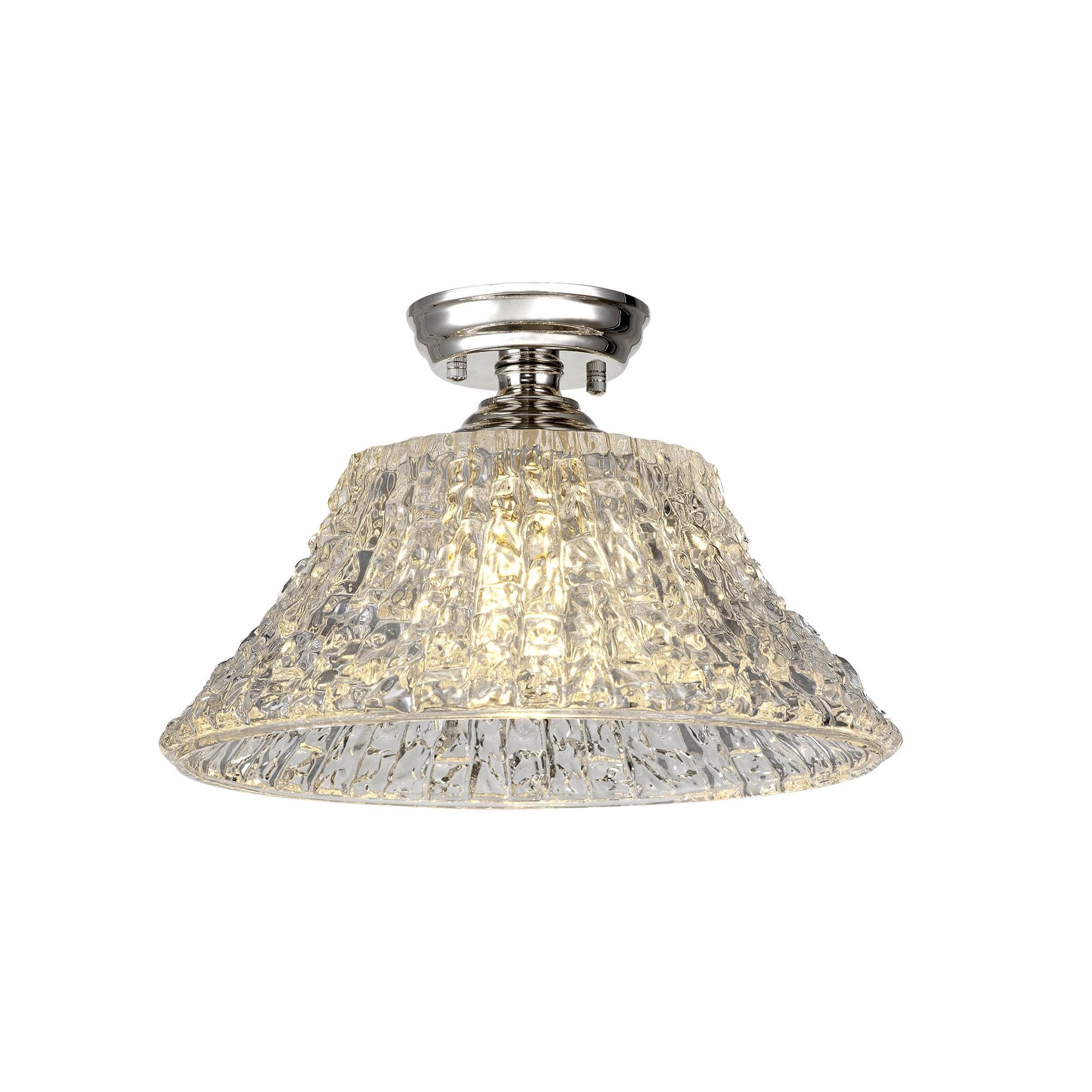 NLK15929 Tabion 1 Light Flush Ceiling Light Polished Nickel Clear