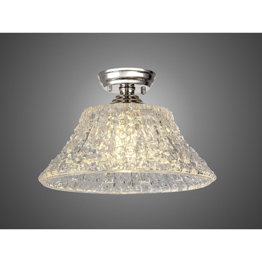 NLK15929 Tabion 1 Light Flush Ceiling Light Polished Nickel Clear