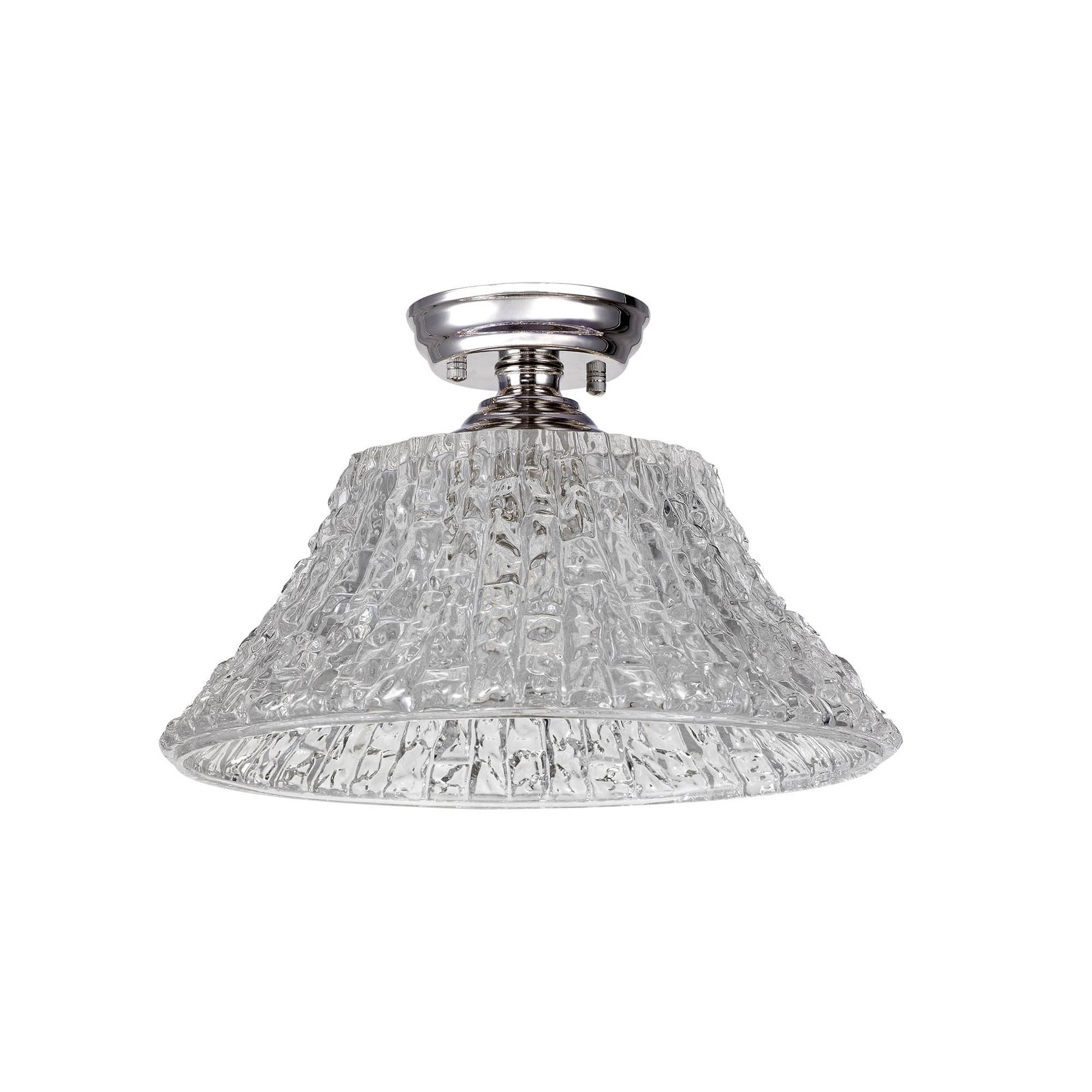 NLK15929 Tabion 1 Light Flush Ceiling Light Polished Nickel Clear