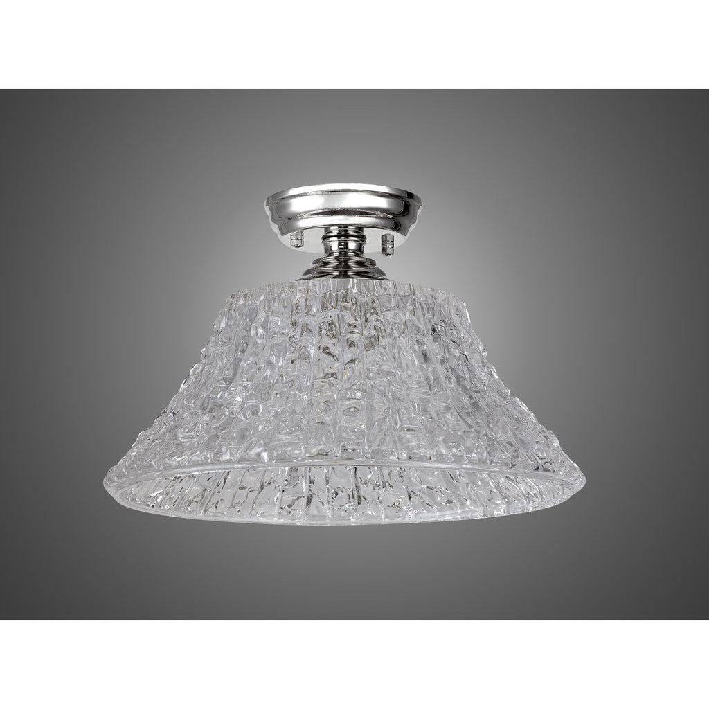 NLK15929 Tabion 1 Light Flush Ceiling Light Polished Nickel Clear