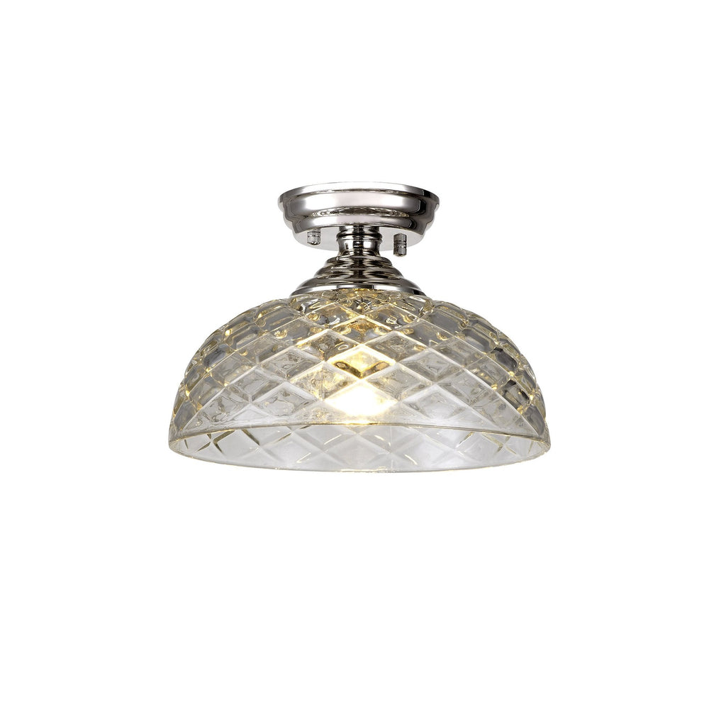 NLK15939 Tabion 1 Light Flush Ceiling Light Polished Nickel Clear