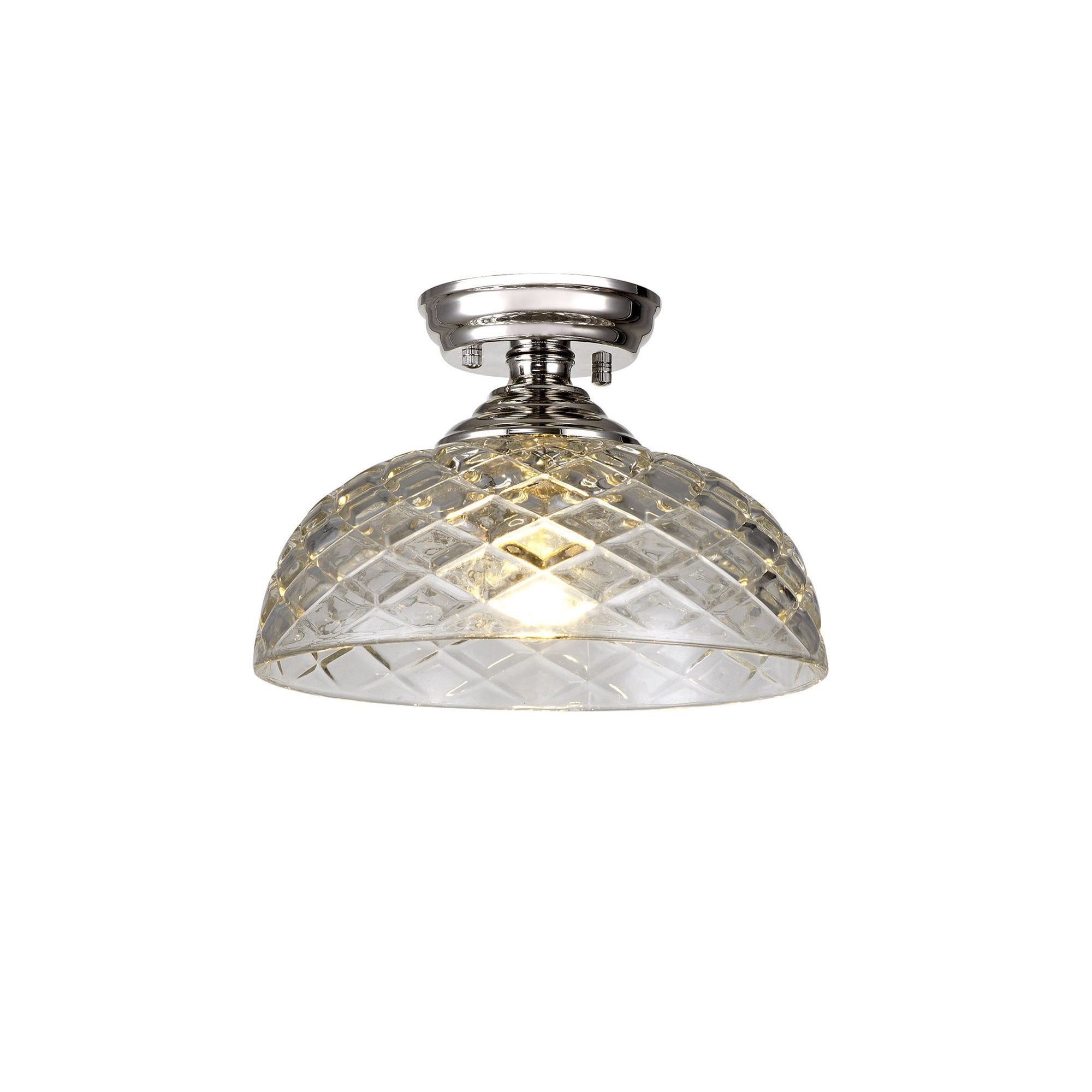 NLK15939 Tabion 1 Light Flush Ceiling Light Polished Nickel Clear
