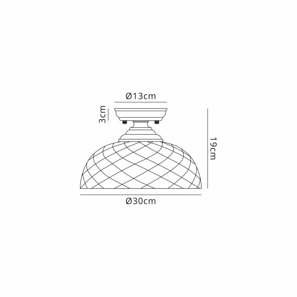 NLK15939 Tabion 1 Light Flush Ceiling Light Polished Nickel Clear