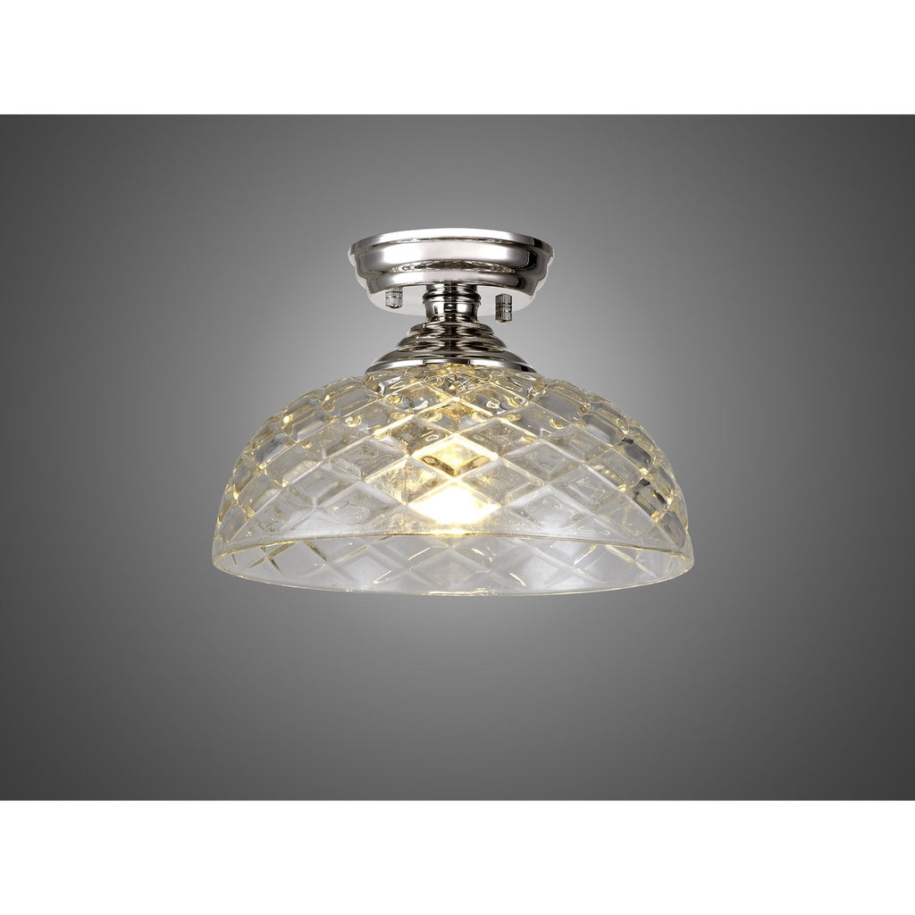 NLK15939 Tabion 1 Light Flush Ceiling Light Polished Nickel Clear