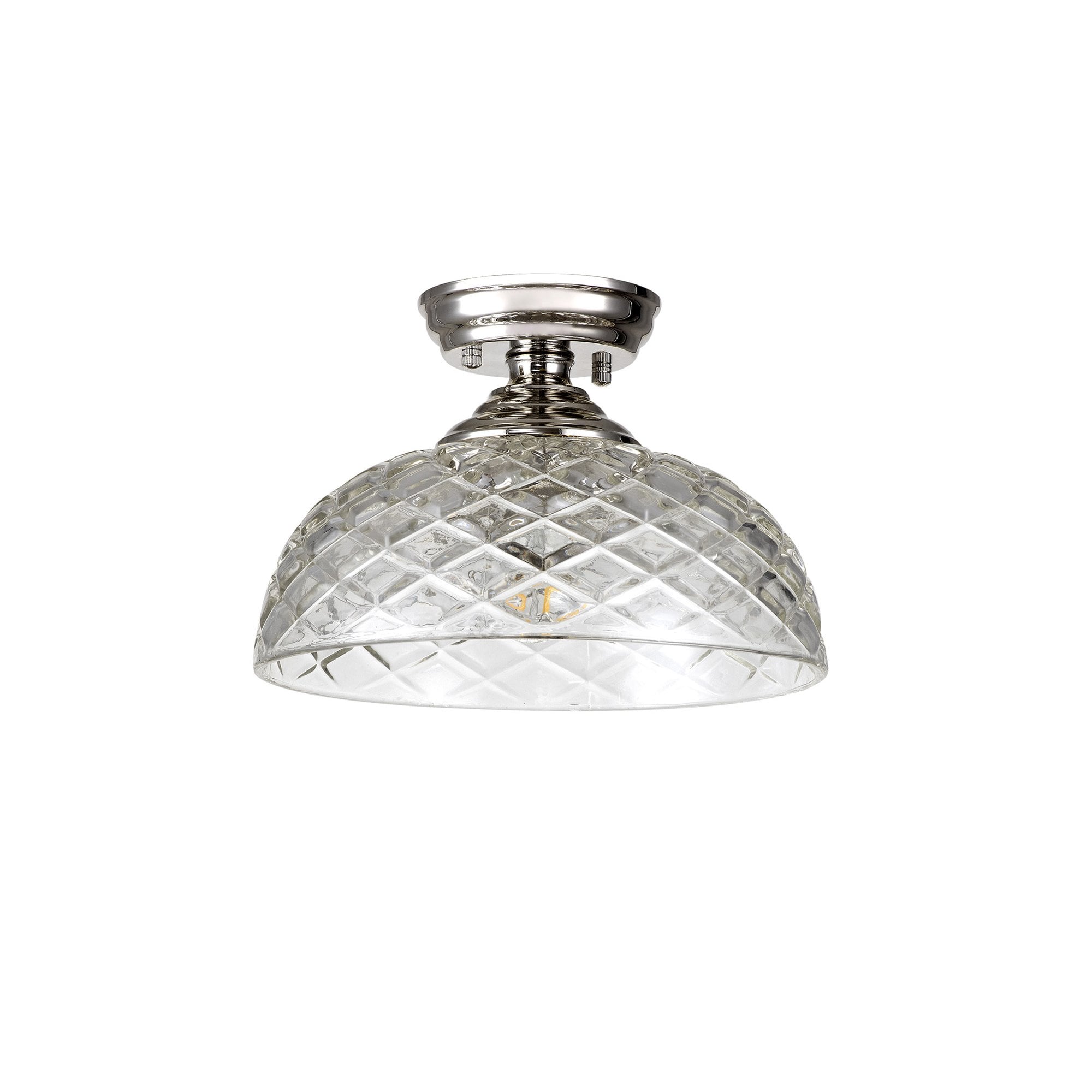 NLK15939 Tabion 1 Light Flush Ceiling Light Polished Nickel Clear