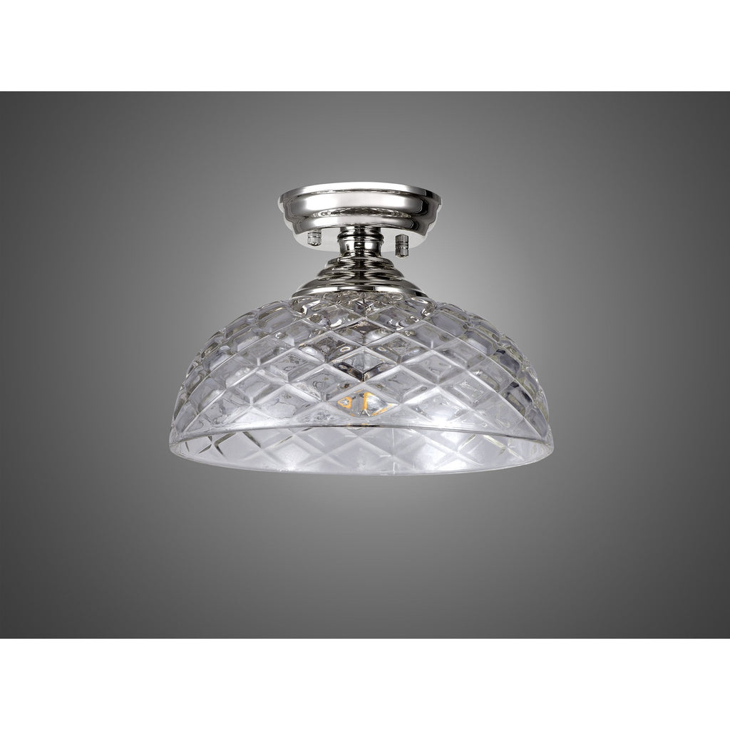 NLK15939 Tabion 1 Light Flush Ceiling Light Polished Nickel Clear