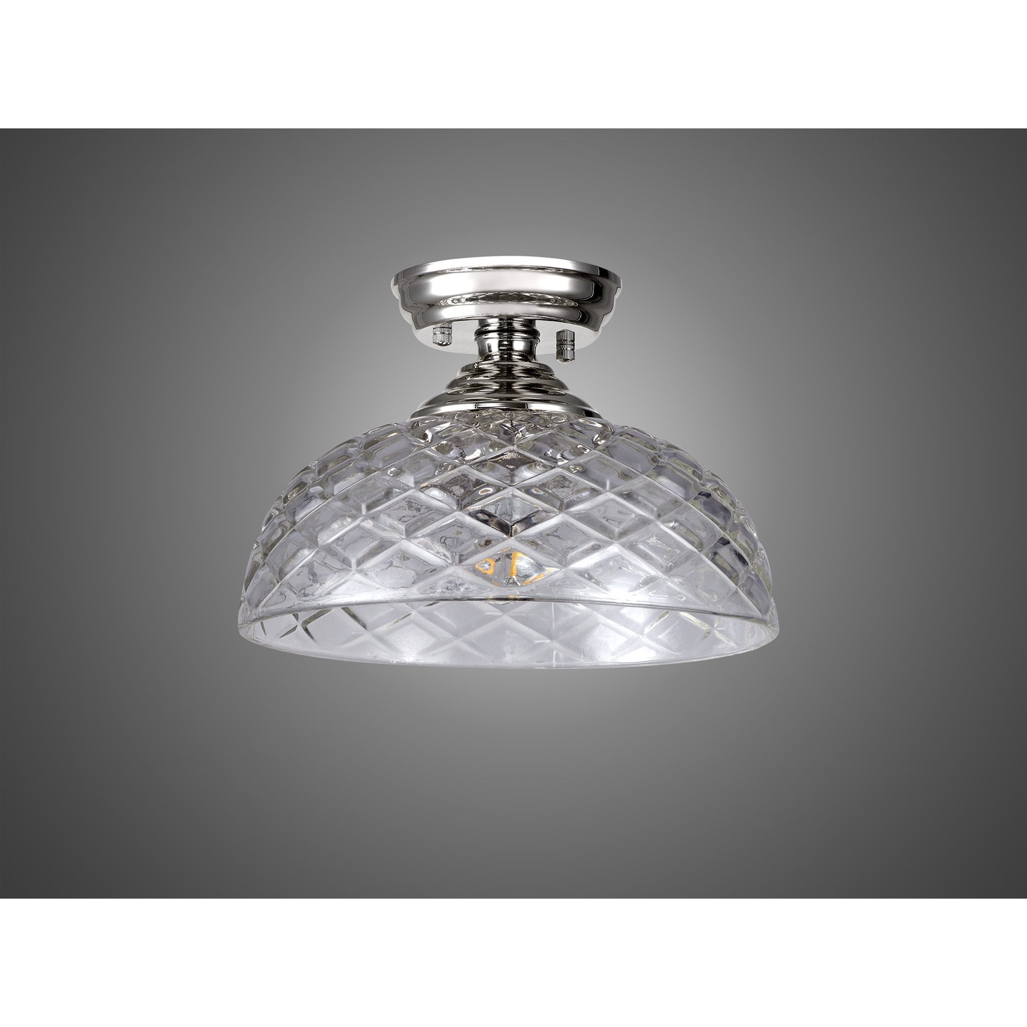 NLK15939 Tabion 1 Light Flush Ceiling Light Polished Nickel Clear