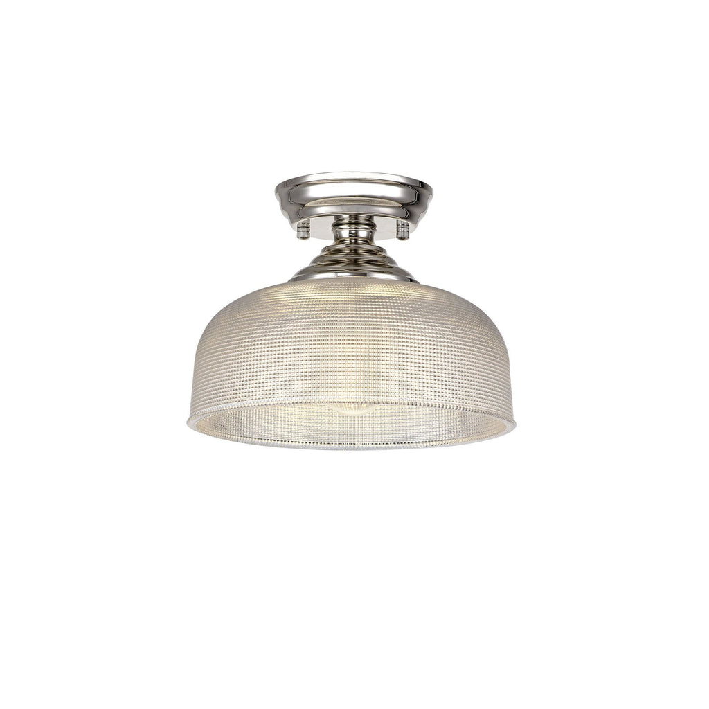 NLK15949 Tabion 1 Light Flush Ceiling Light Polished Nickel Clear