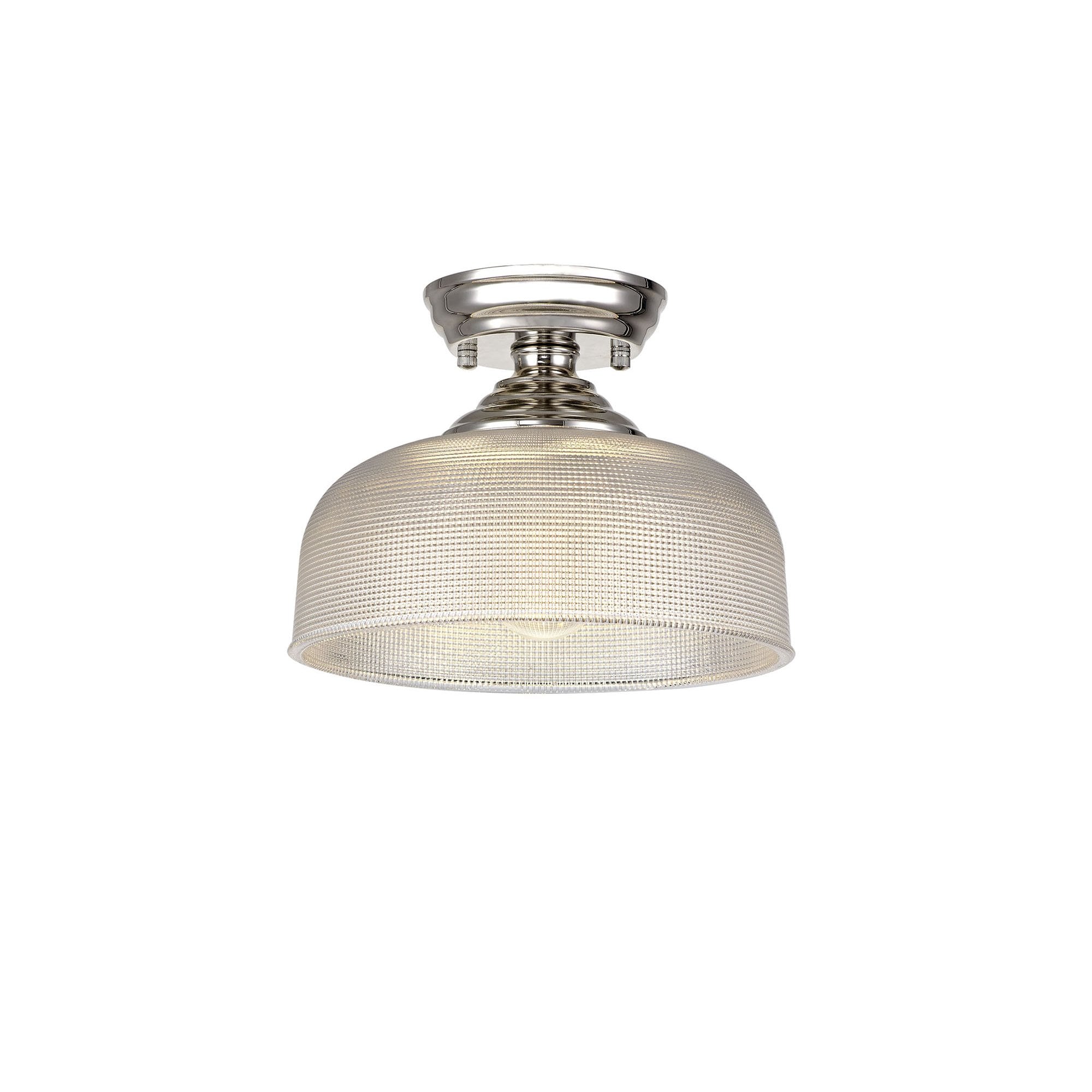 NLK15949 Tabion 1 Light Flush Ceiling Light Polished Nickel Clear
