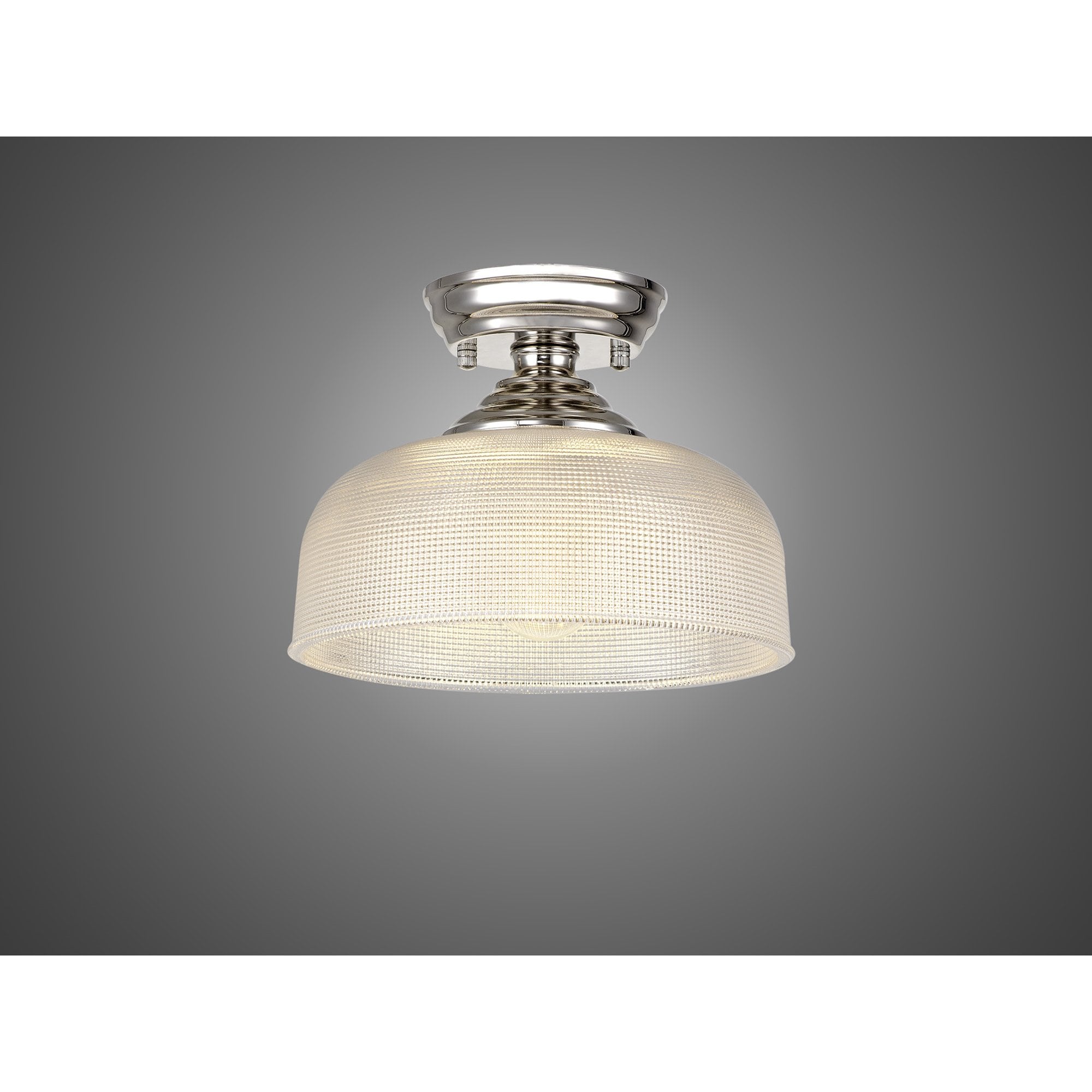NLK15949 Tabion 1 Light Flush Ceiling Light Polished Nickel Clear