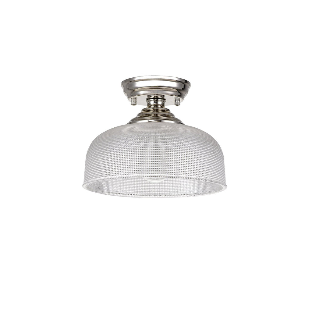 NLK15949 Tabion 1 Light Flush Ceiling Light Polished Nickel Clear
